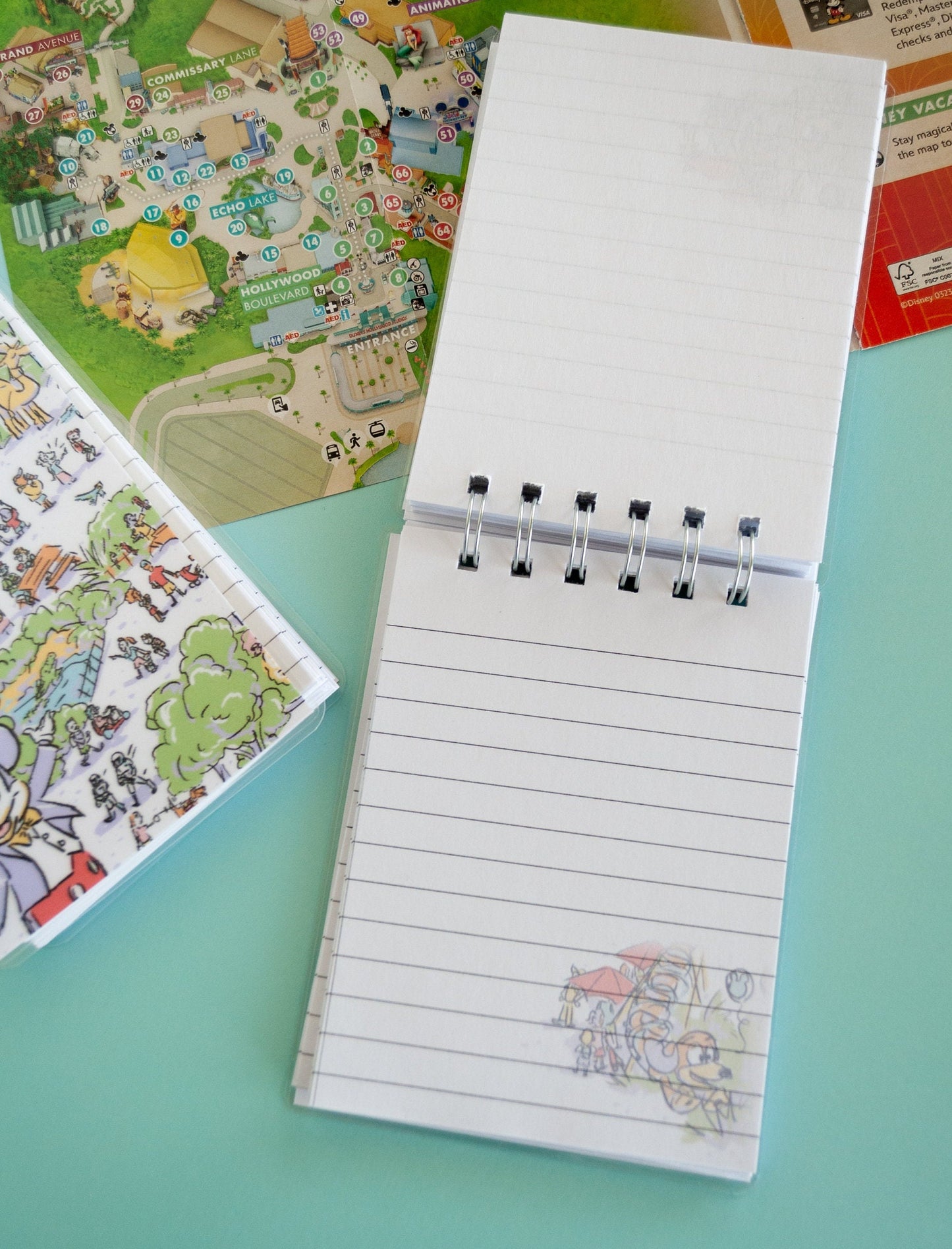 Coil Bound Notepad – Doodle Design – Short, WDW Notebook