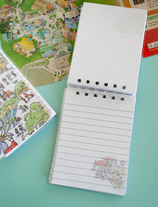 Coil Bound Notepad – Doodle Design – Short, WDW Notebook