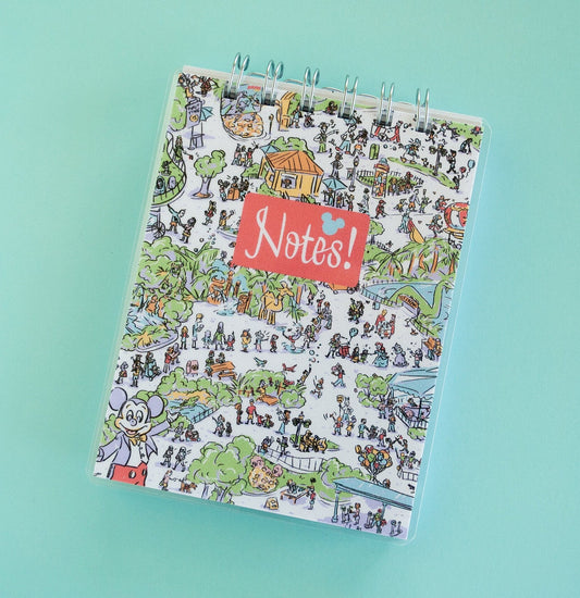 Coil Bound Notepad – Doodle Design – Short, WDW Notebook